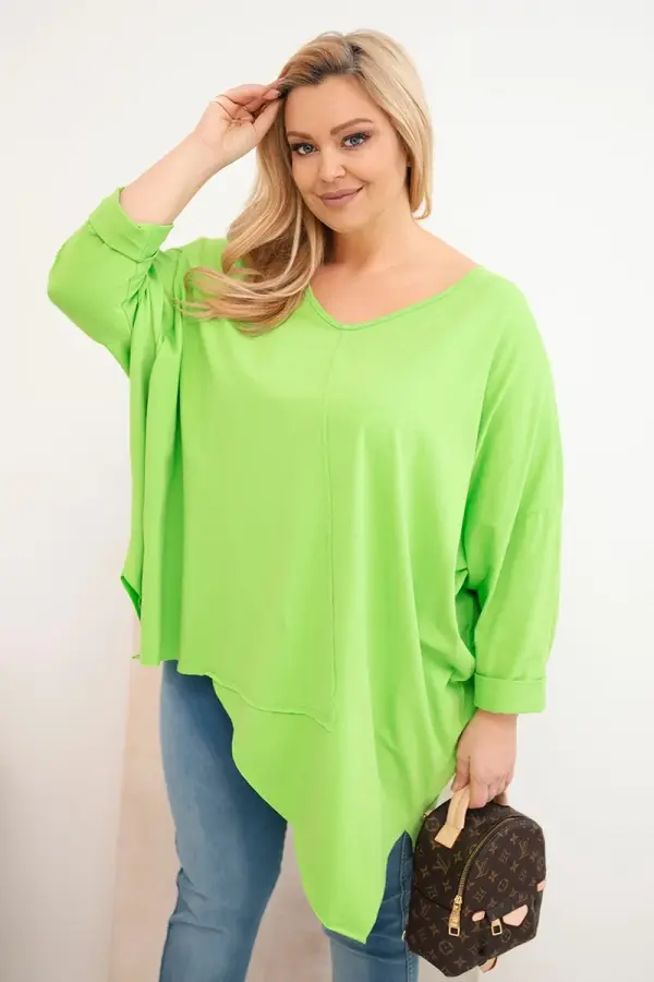 Kesi Włoski Plus size bluza s asimetričnim rubom
