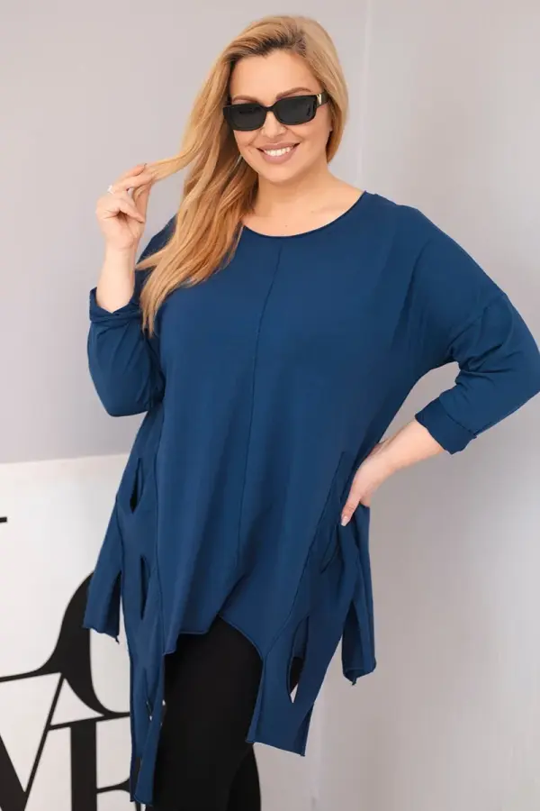Kesi Włoski Plus size bluza s asimetričnim rubom
