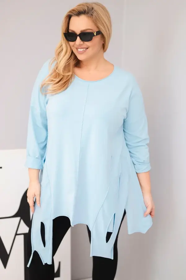 Kesi Włoski Plus size bluza s asimetričnim rubom i izrezima