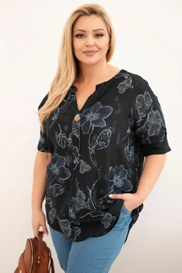 Kesi Włoski Plus size bluza s cvjetnim uzorkom