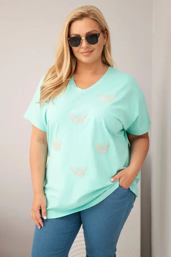 Kesi Plus size bluza s leptirima od mente