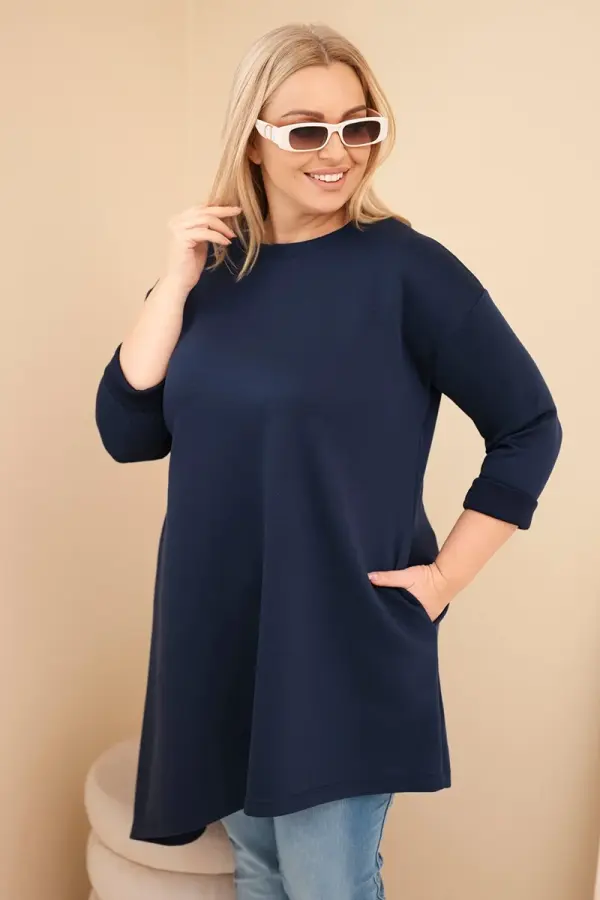 Kesi Włoski Plus size haljina od viskoze s asimetričnim rubom