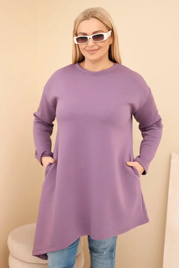 Kesi Włoski Plus size haljina od viskoze s asimetričnim rubom