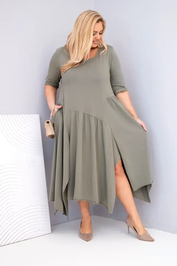 Kesi Włoski Plus size haljina s asimetričnim rubom