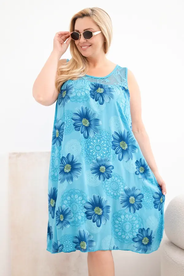 Kesi Włoski Plus size haljina s čipkastim dekolteom