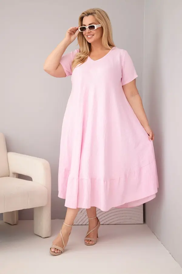 Kesi Włoski Plus size haljina s volanima i kratkim rukavima