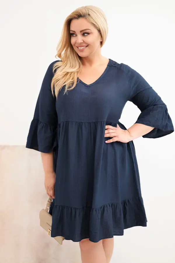 Kesi Włoski Plus size haljina s volanima i otvorenim leđima