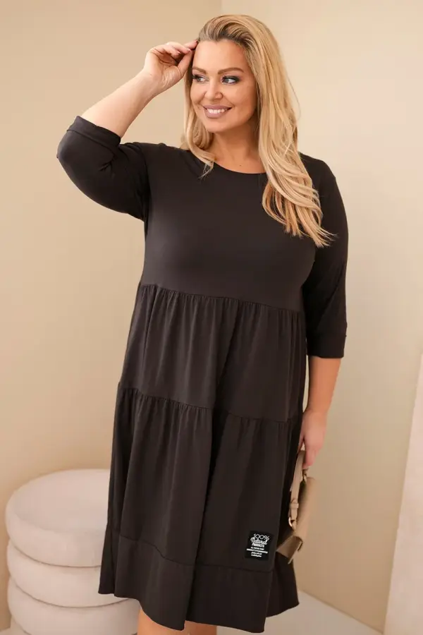 Kesi Włoski Plus size haljina s volanima i zavrnutim rukavima