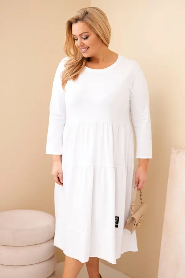 Kesi Włoski Plus size haljina s volanima i zavrnutim rukavima