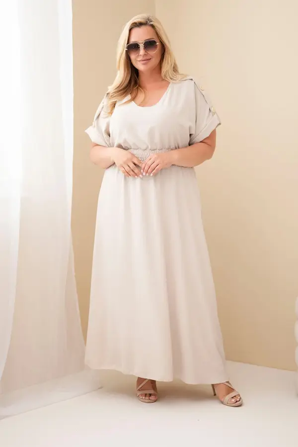 Kesi Włoski Plus size maxi haljina s nabranim strukom