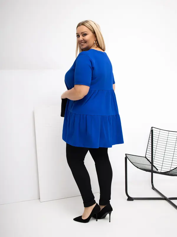 RELEVANCE Plus size plava bluza