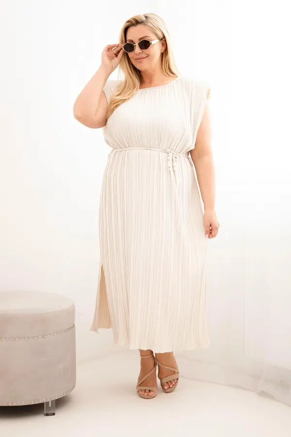 Kesi Włoski Plus size plisirana haljina s vezicama