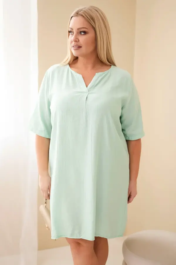 Kesi Włoski Plus size viskozna haljina Kesi s kratkim rukavima