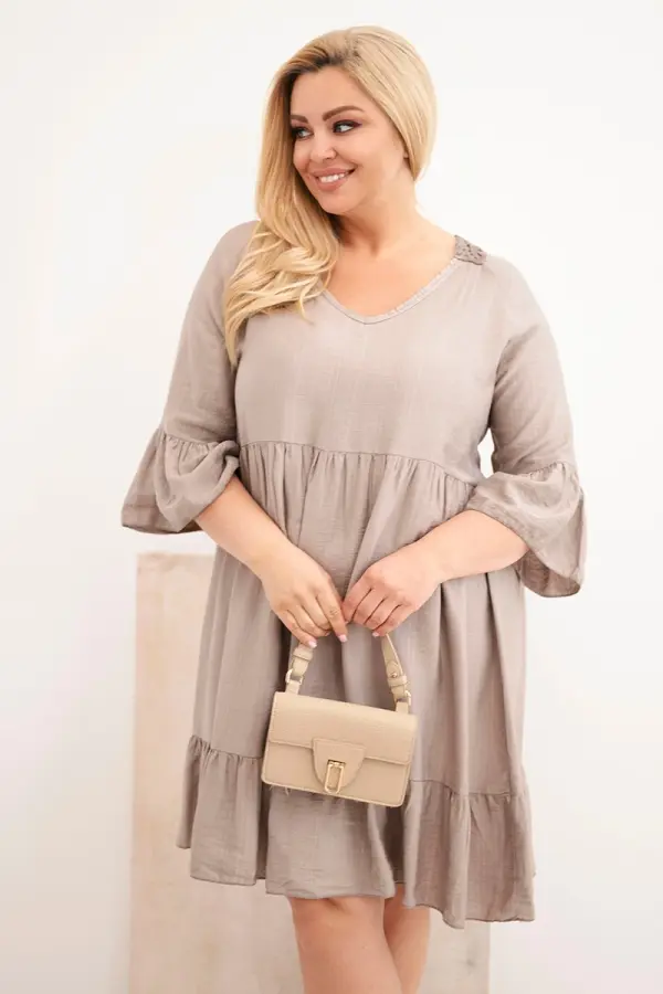 Kesi Włoski Plus size viskozna haljina s izrezom