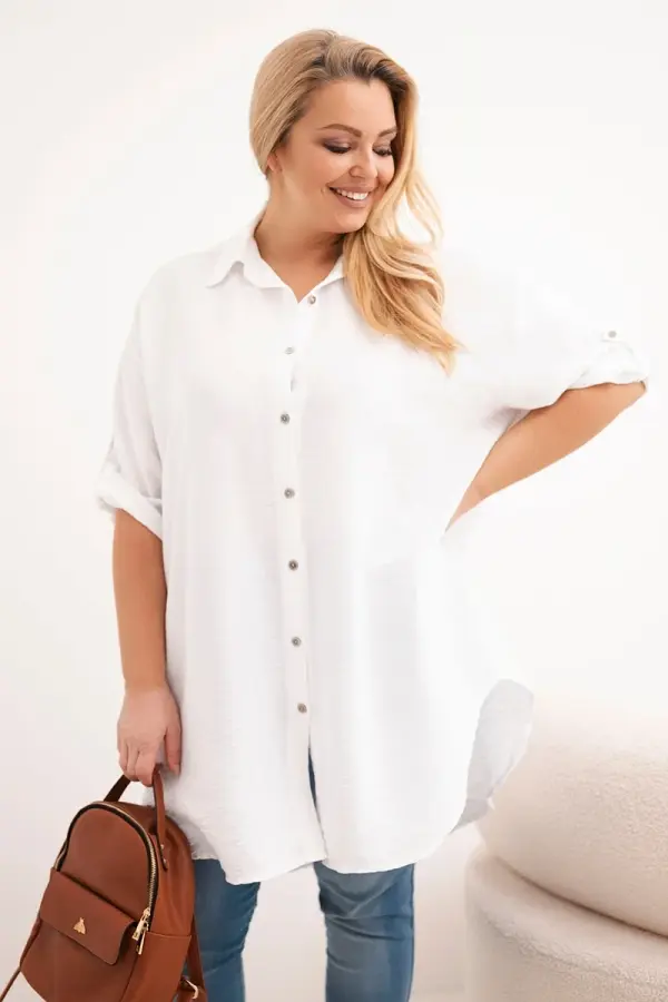 Kesi Włoski Plus size viskozna košulja s produženim leđima