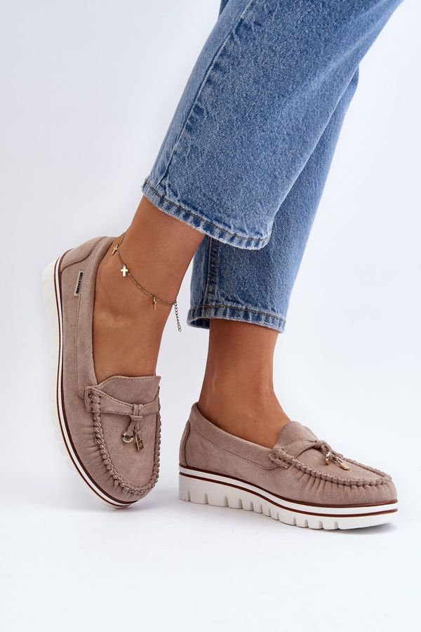 PM1 PM1 Women's Platform Loafers Beige Railav
