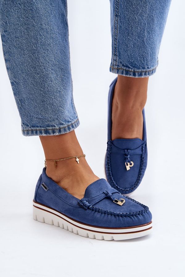 PM1 PM1 Women's Platform Moccasins Blue Railav