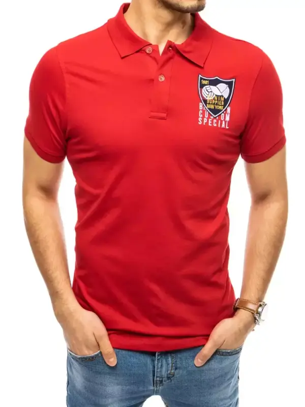DStreet Polo majica s vezom u crvenom Dstreetu