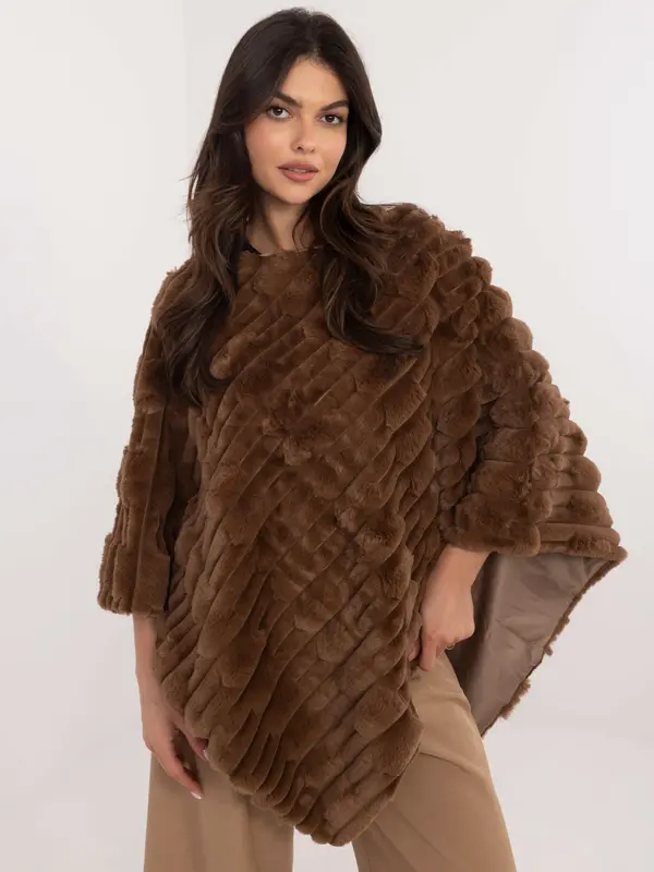 Wool Fashion Italia Poncho-AT-PN-2347.16-brown
