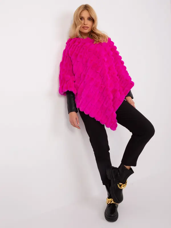 Wool Fashion Italia Poncho-AT-PN-2347.16-fuchsia