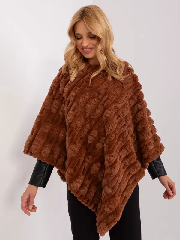 Wool Fashion Italia Poncho-AT-PN-2347.16-light brown