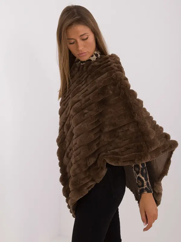 Wool Fashion Italia Poncho-AT-PN-2347.88-dark brown