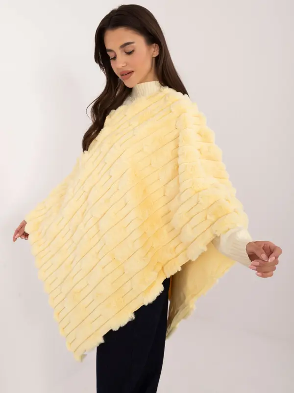 Wool Fashion Italia Poncho-AT-PN-2347.88-light yellow