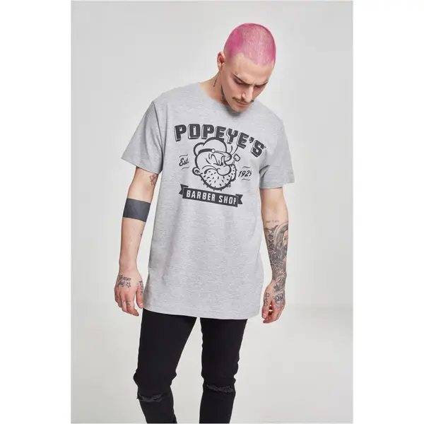 Merchcode Popeye Barber Shop Tee heather gray