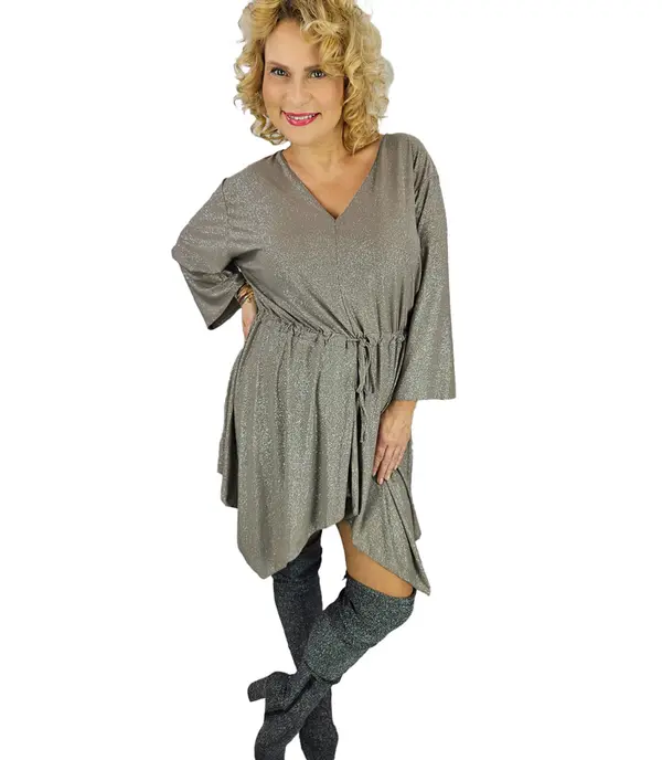 Pri Pri Beautiful loose mini asymmetrical glitter dress OPALINA