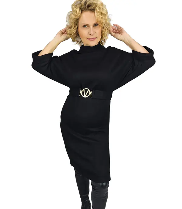 Pri Pri Knitted midi dress with belt and bat sleeves ALENA