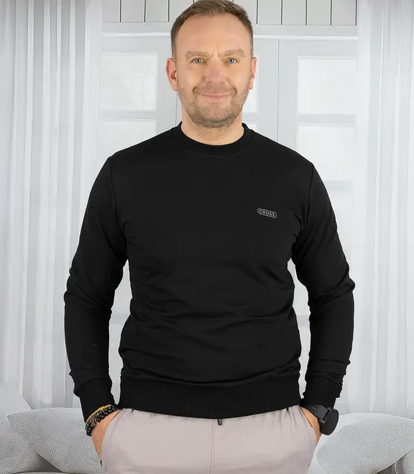 Pri Pri Men's hoodless sports sweatshirt with small reflector