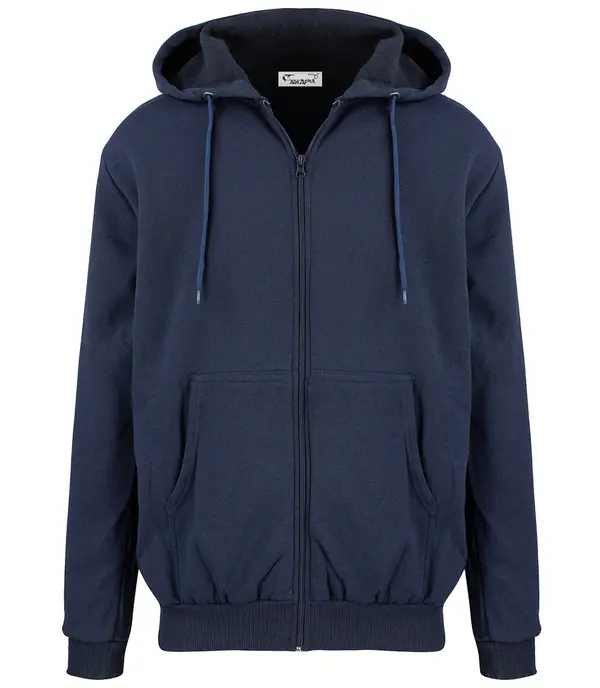 Pri Pri Men's warm sweatshirt with a hood, plain, one-color