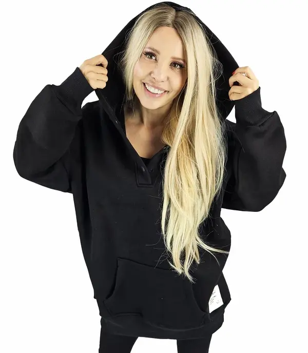 Pri Pri Warm, smooth oversize hooded sweatshirt JANET