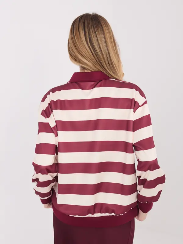 Italy Moda Prugasta bluza u bordo boji