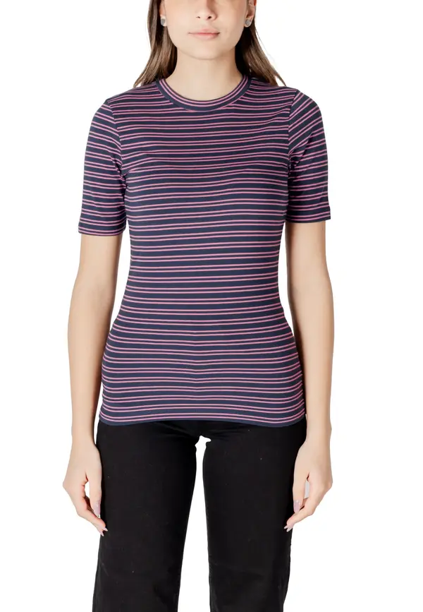 ICHI Prugasta majica kratkih rukava s natpisom Ichi