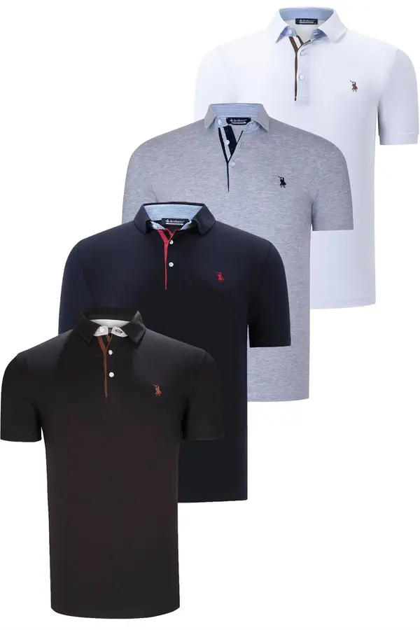 dewberry QUAD SET T8582 ROSA MUŠKA MAJICA-CRNO-BIJELO-MORNARSKI PLAVO-SIVA