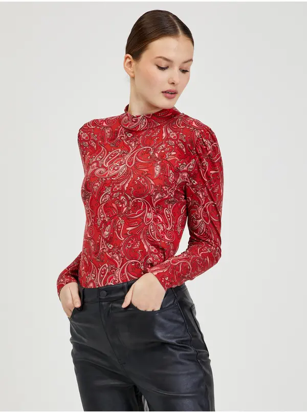 Orsay Red Women's Patterned Long Sleeve T-Shirt ORSAY Paisy - Women