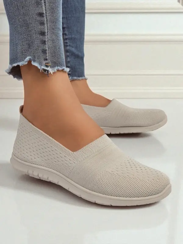 Resti Resti Beige Callista women's slip-ons - lightweight fabric shoes with flat soles