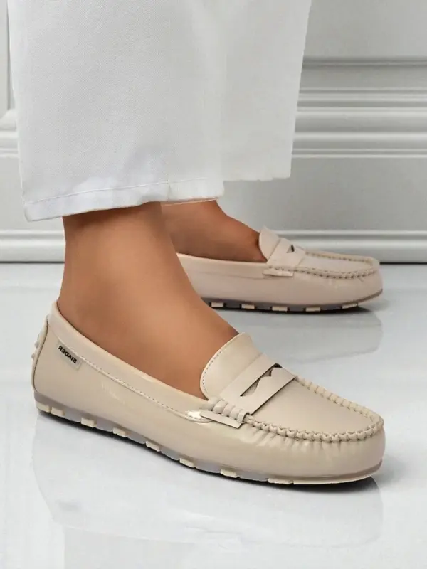 Resti Resti Beige Kallista Women's Loafers - Premium Suede Ecological Leather