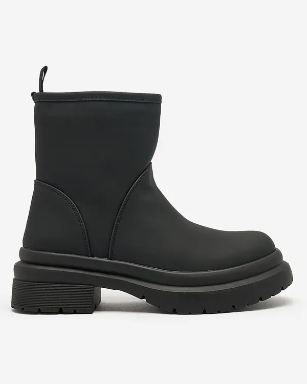 Resti Resti Black matte women's boots with thicker sole Holeopi