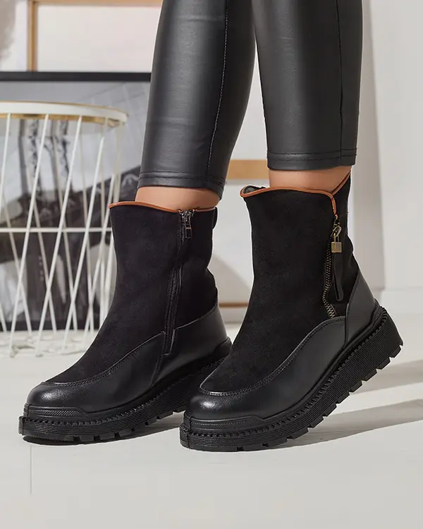 Resti Resti Black women's flat-heeled boots Mefina- Footwear