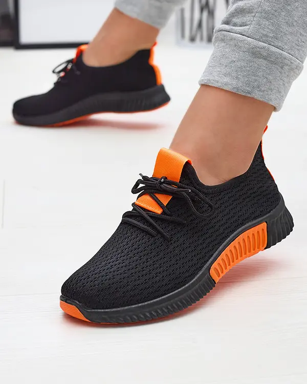 Resti Resti Black women's sports shoes with orange inserts Keteti - Footwear