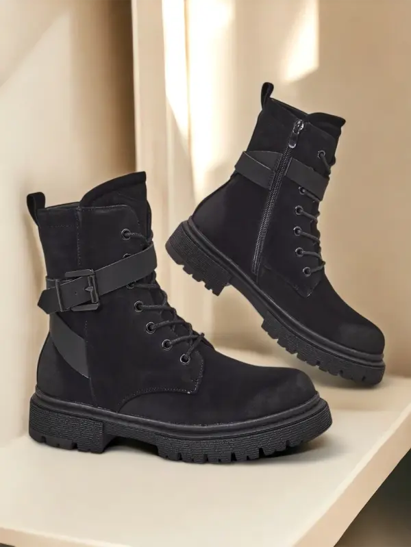 Resti Resti Black women's worker-style ankle boots Miros