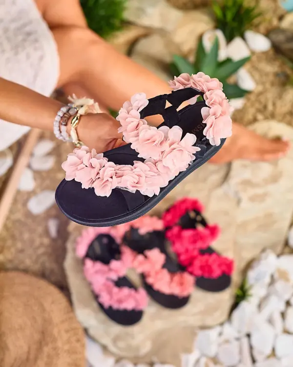 Resti Resti Bright pink women's sandals with flowers Alferroy