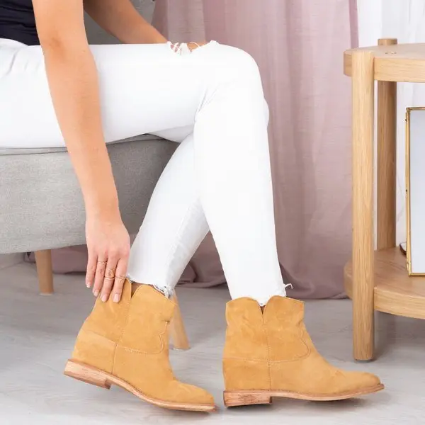 Resti Resti Cowboy boots on an indoor wedge in camel Bluestone - Footwear 1