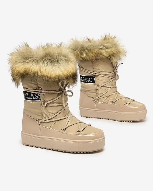 Resti Resti Light brown slip-on boots a'la snow boots for women Gomllo