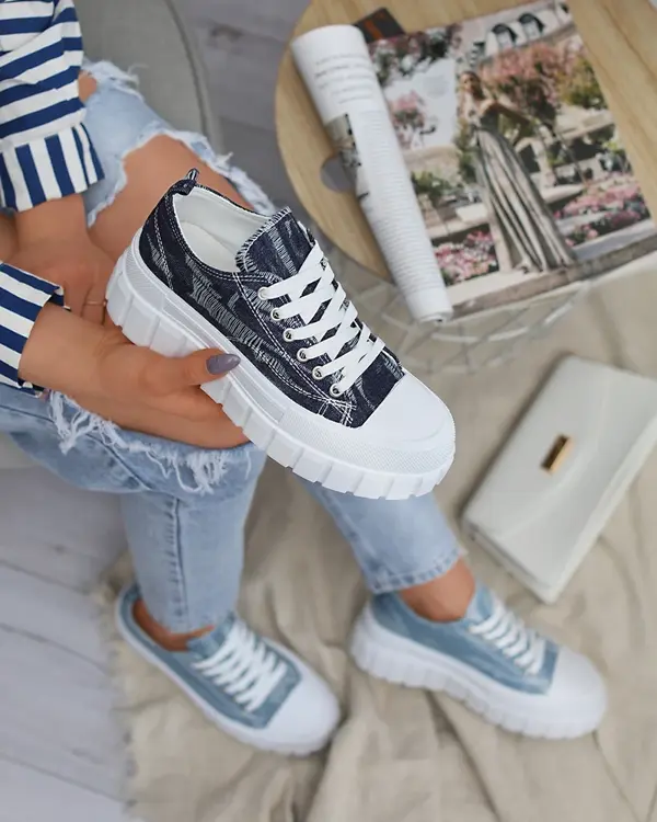 Resti Resti Navy blue women's platform sneakers Deksif