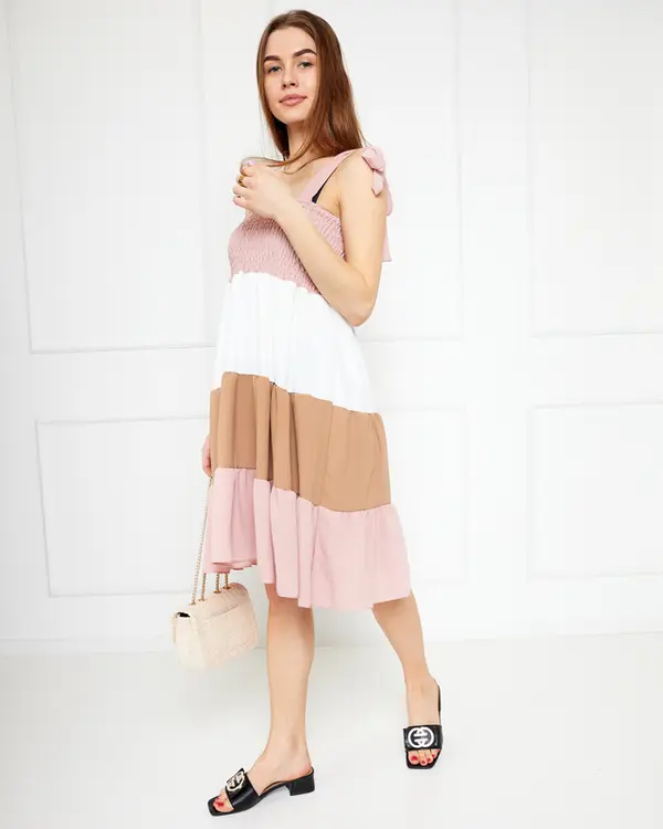 Resti Resti Pink women's dress with tied straps - Clothing