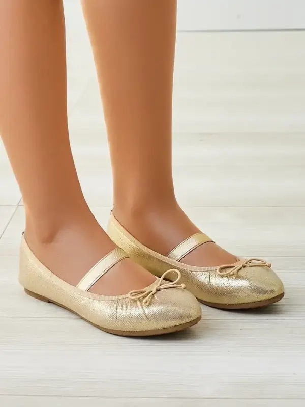 Resti Resti Shiny women's ballet flats with a bow and elastic Safte