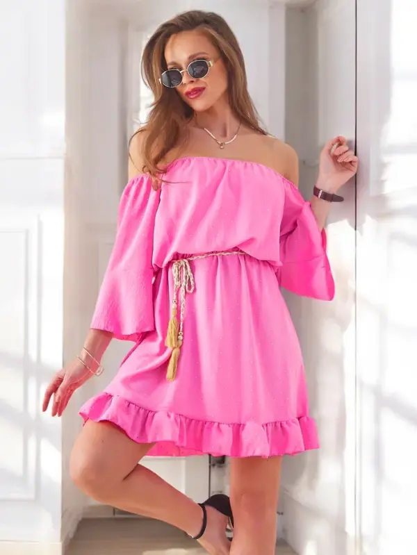 Resti Resti Women's mini dress Spanish style with long sleeves and rhinestones